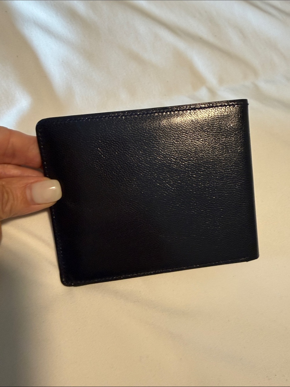 Cartier Navy Blue Men's Leather Bi-Fold Wallet Real Sapphire stone includes COA - Picture 6 of 9